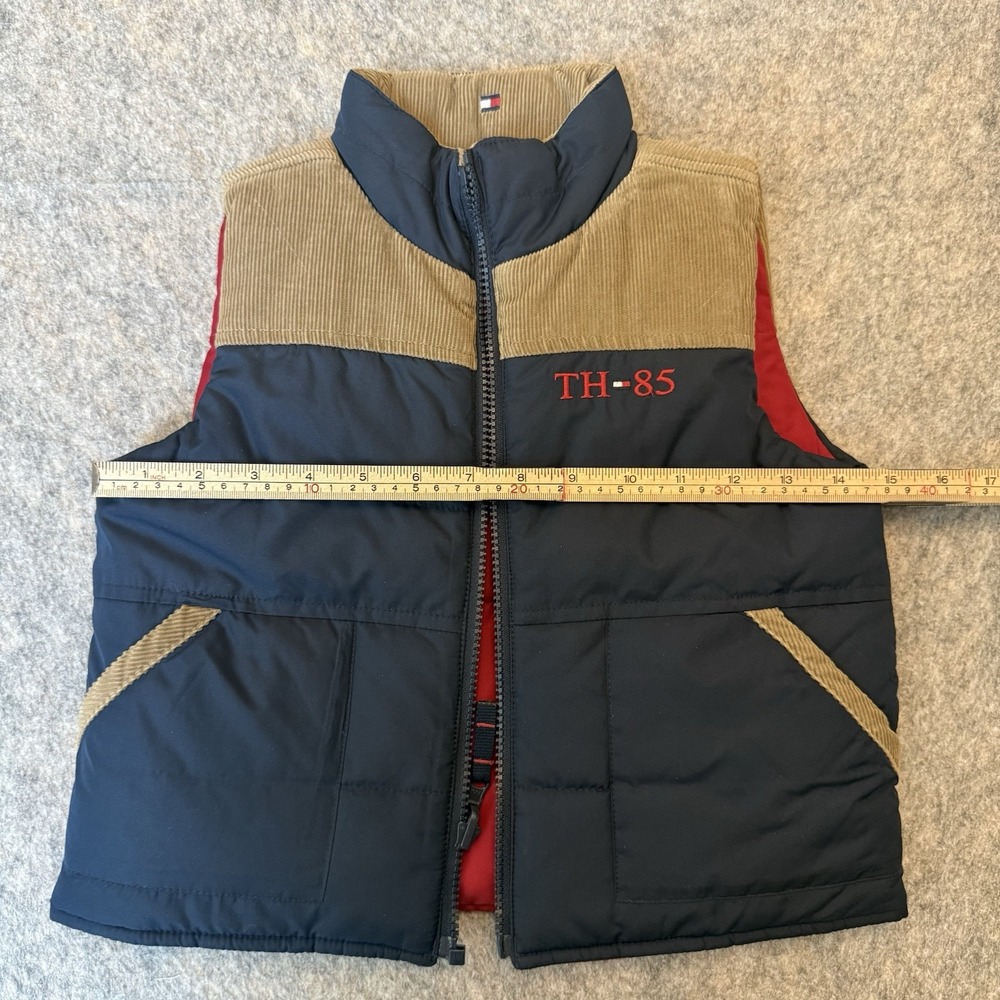 Tommy Hilfiger TH-85 Boys S Colorblock Puffer Vest Full Zip Pockets Corduroy